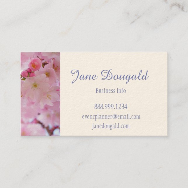 Cherry Blossom Flower Custom Business Card (Front)