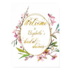 Cherry Blossom Flower Gold Frame Bridal Shower