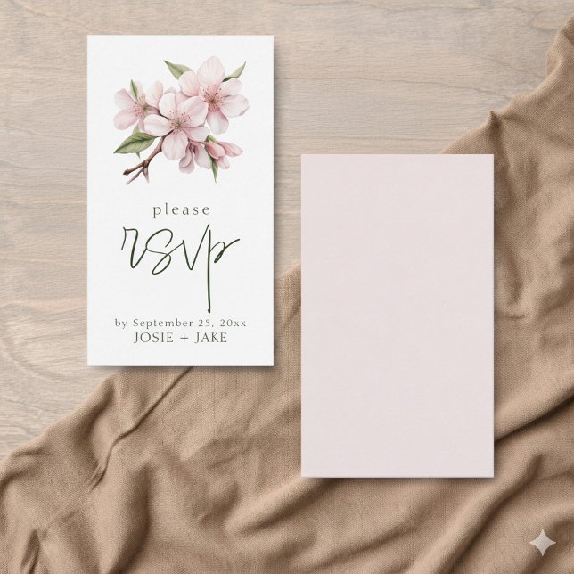 Cherry Blossom flower RSVP Enclosure Card (Cherry blossom pink RSVP enclosure card.)