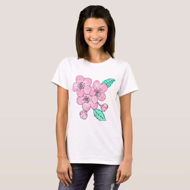 Cherry Blossom Flower T-Shirt (Front Full)