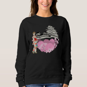 Cherry Blossom Flowers and Japanese Girl Japanese  Sweatshirt