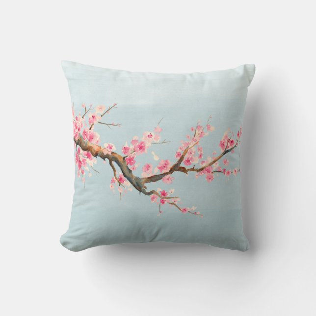Cherry Blossom Flowers Cushion (Front)