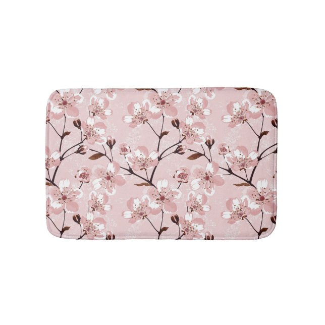 Cherry Blossom Flowers Pattern Bath Mat (Front)