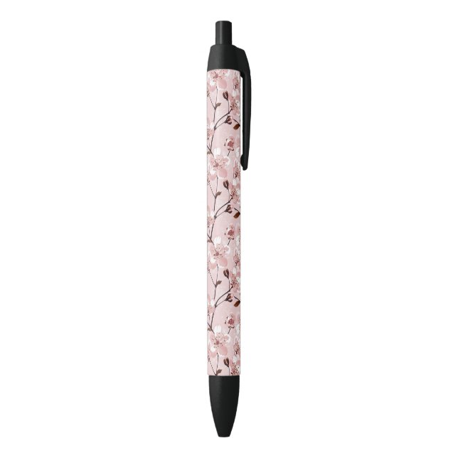 Cherry Blossom Flowers Pattern Black Ink Pen (Bottom (Vertical))