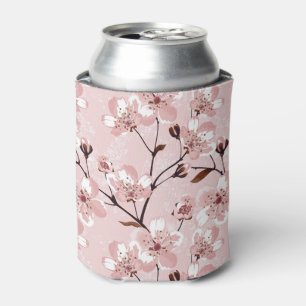 Cherry Blossom Flowers Pattern Can Cooler