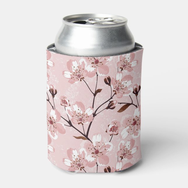 Cherry Blossom Flowers Pattern Can Cooler (Can Front)