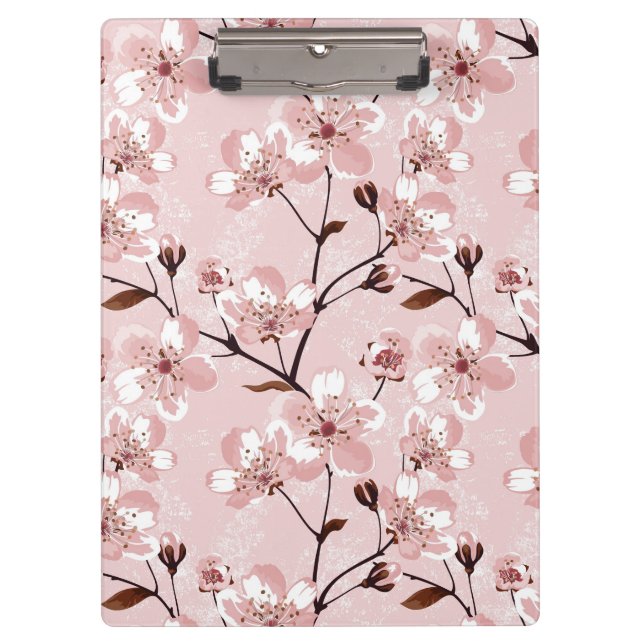 Cherry Blossom Flowers Pattern Clipboard (Front)