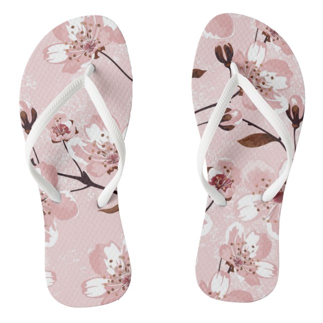 Cherry Blossom Flowers Pattern Jandals (Footbed)
