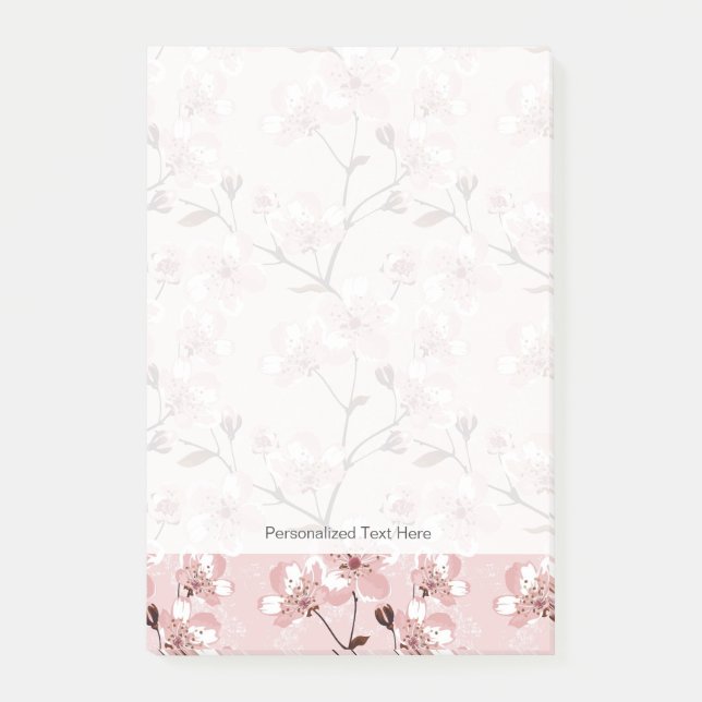 Cherry Blossom Flowers Pattern Post-it Notes (Front)