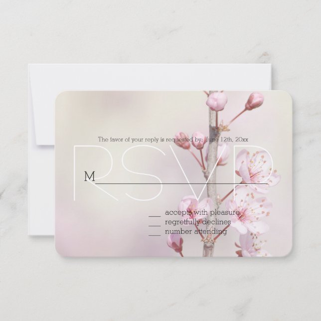 Cherry Blossom Flowers RSVP (Front)