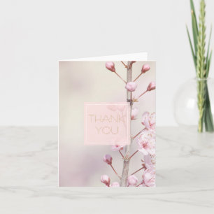 Cherry Blossom Flowers Thank you Card
