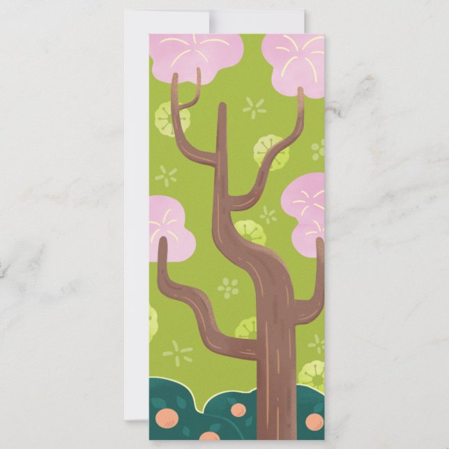 Cherry Blossom - Funky Cute Style Invitation (Front)