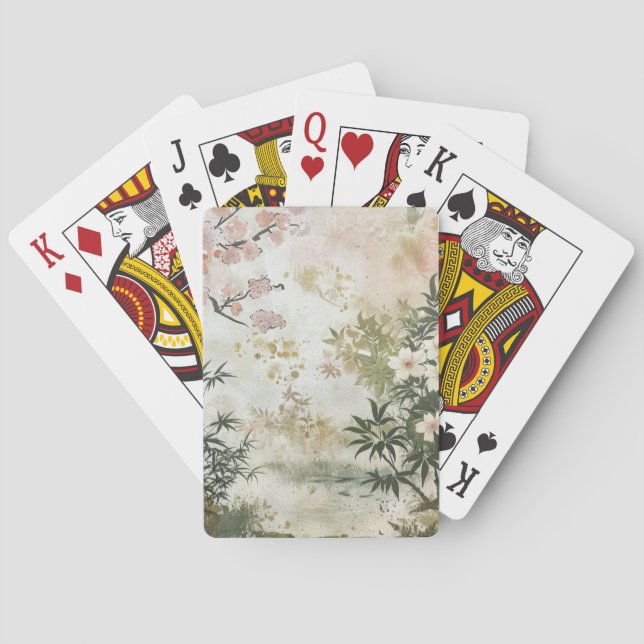 Cherry Blossom Garden Scene (6) Playing Cards (Back)