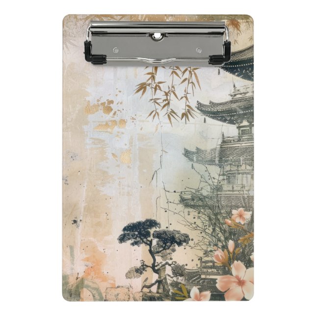 Cherry Blossom Garden Scene (7) Mini Clipboard (Front)