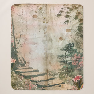 Cherry Blossom Garden Scene (9) Sherpa Blanket