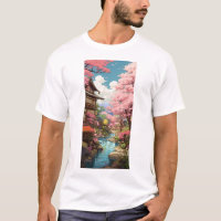 Cherry Blossom Garden - Studio Ghibli Inspired T-S