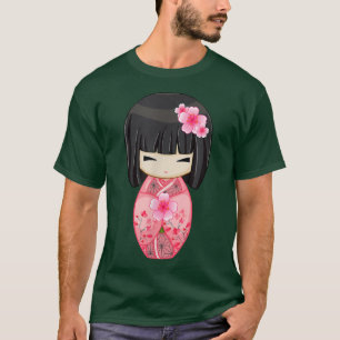 Cherry Blossom Geisha Japanese Kokeshi Doll  T-Shirt