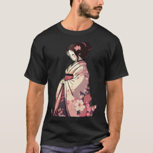 Cherry blossom geisha japanese woman flowers T-Shirt