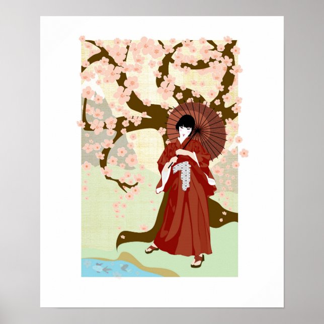 cherry blossom geisha poster (Front)
