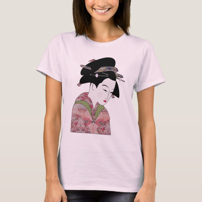 Cherry Blossom Geisha T-Shirt (Front)