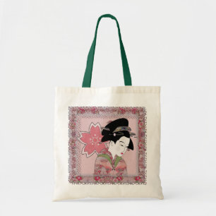 Cherry Blossom Geisha Tote Bag