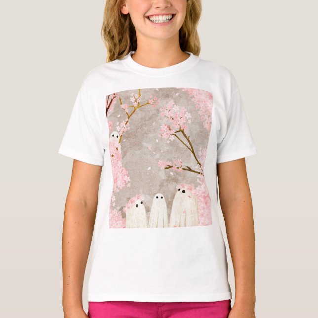 Cherry Blossom Ghosts T-Shirt (Front)