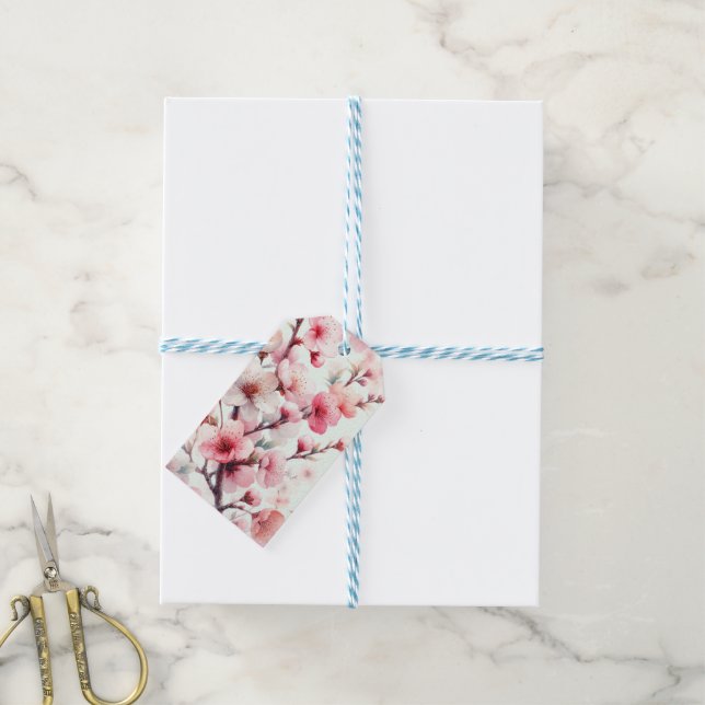 Cherry Blossom Gift Tags (With Twine)