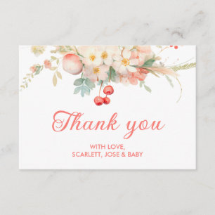 Cherry Blossom Girl Baby Shower Thank You Enclosure Card