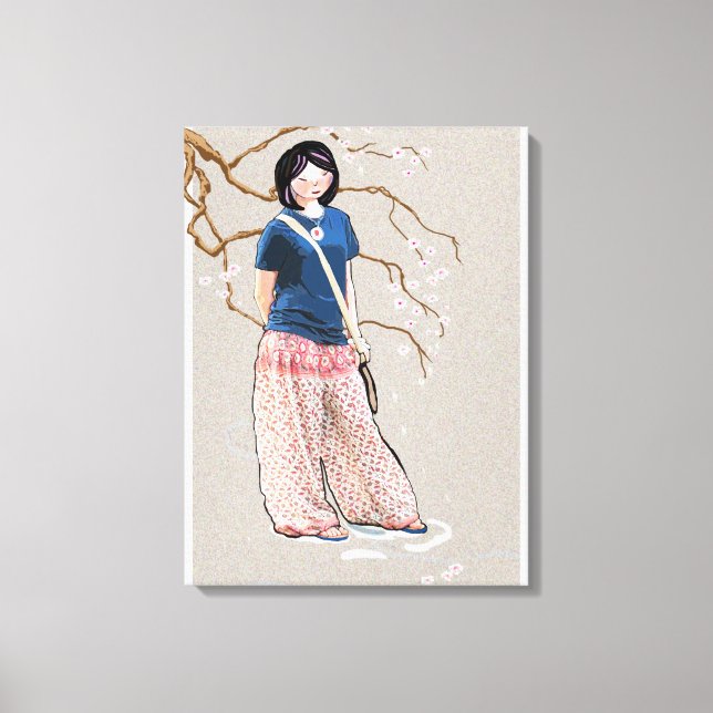 cherry blossom girl light version canvas print (Front)