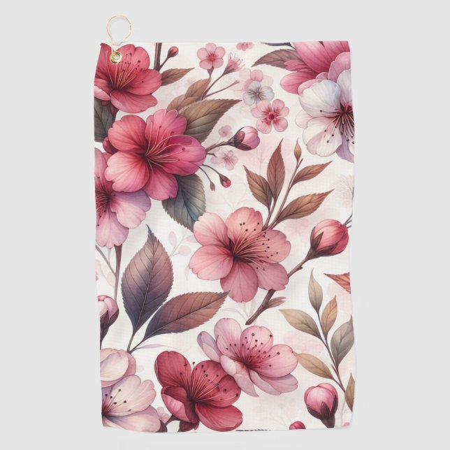 Cherry Blossom Golf Towel (Front)