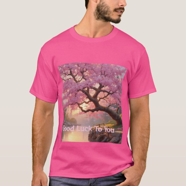 Cherry Blossom Good Luck T-Shirt (Front)