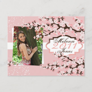 Cherry Blossom Grad Announcement & Invitation