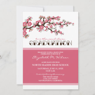 Cherry Blossom Graduation Announcement (pink)
