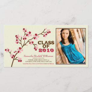 Cherry Blossom Graduation Announcement (red)