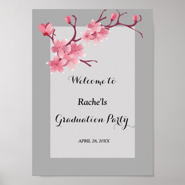 Cherry Blossom  Graduation Poster (Front)