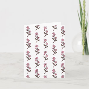 Cherry Blossom Greetings Card - White Pattern