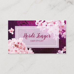 Cherry Blossom Hair Stylist Business Card