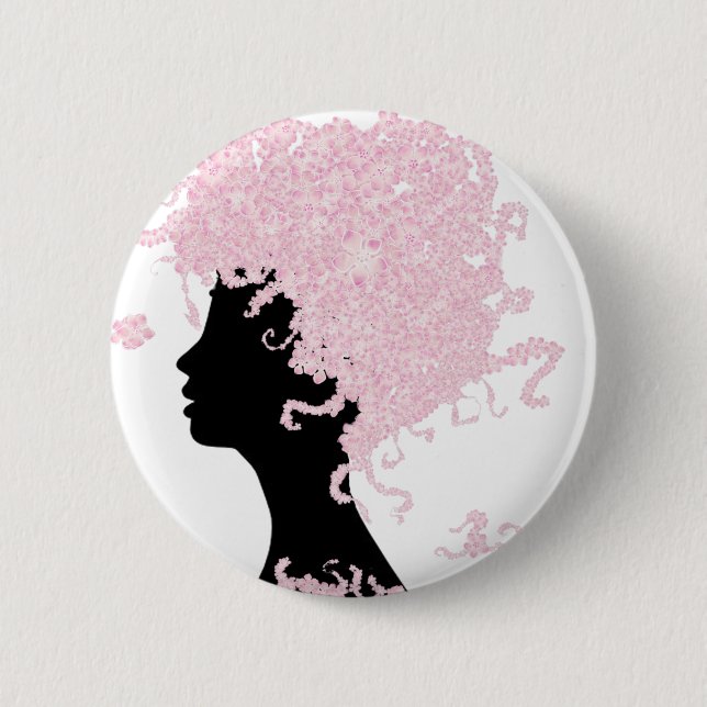 Cherry Blossom Head 6 Cm Round Badge (Front)