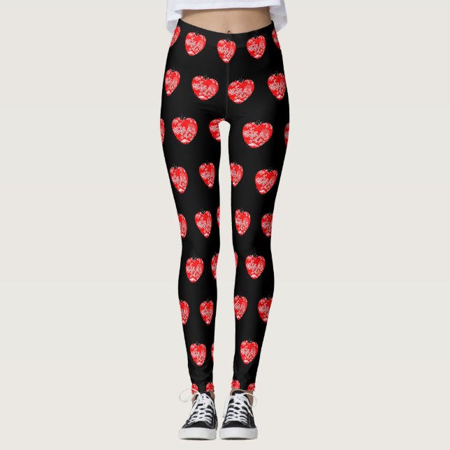 Cherry Blossom Heart  Leggings (Front)
