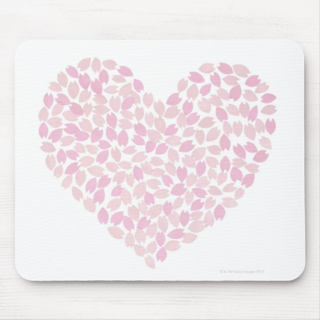 Cherry Blossom Heart Mouse Pad (Front)