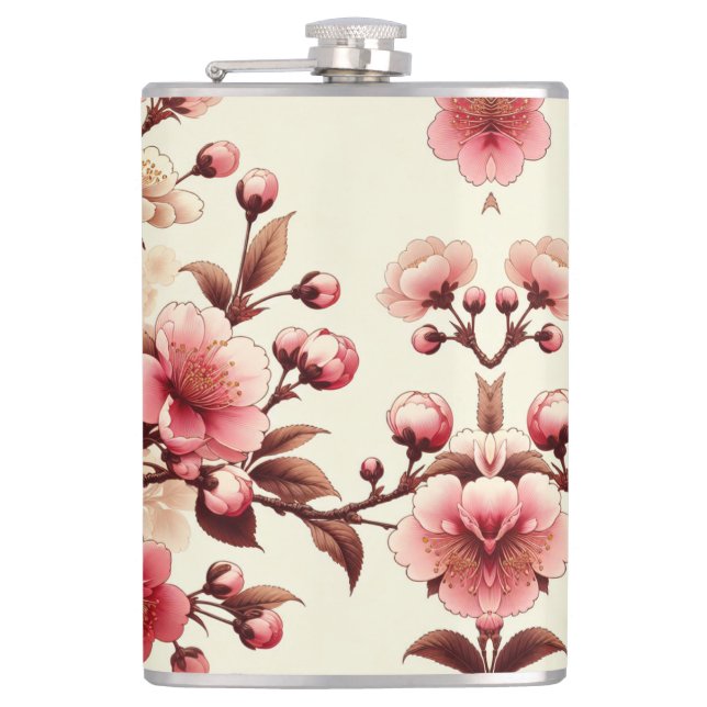 Cherry Blossom Hip Flask (Front)