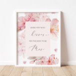 Cherry blossom how many kisses bridal shower game poster<br><div class="desc">Cherry blossom how many kisses bridal shower game
Matching items available.</div>