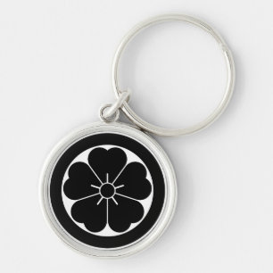 Cherry blossom in circle key ring