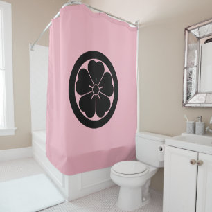 Cherry blossom in circle shower curtain