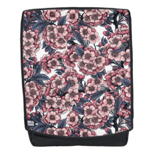 Cherry blossom in pink and blue backpack