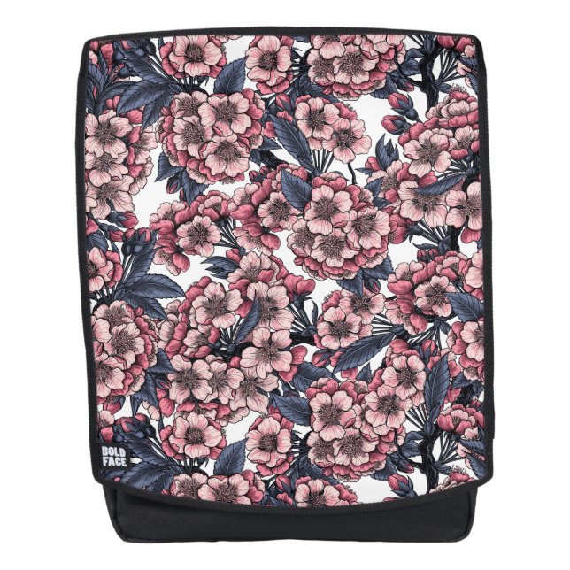 Cherry blossom in pink and blue backpack (Front)
