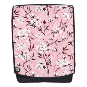 Cherry blossom in pink and blue backpack