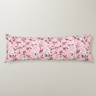 Cherry blossom in pink and blue body cushion