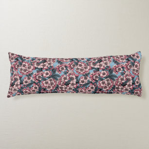 Cherry blossom in pink and blue body cushion