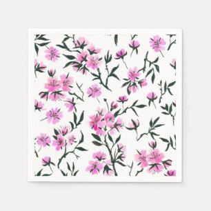 Cherry blossom in pink and blue napkin